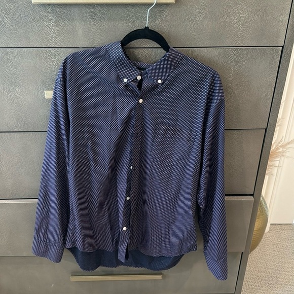Bonobos Other - Bonobos Long Sleeve Shirt Men XL Button Up Slim Navy with pink polka dots